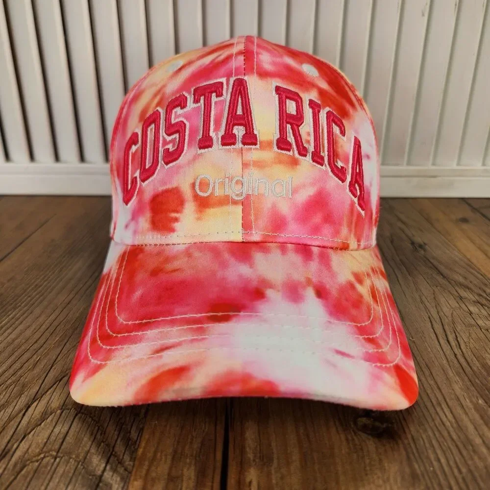 Robin Ruth Costa Rica Tie Dye Hat Pink Pura Vida Designer Baseball Cap Tropical